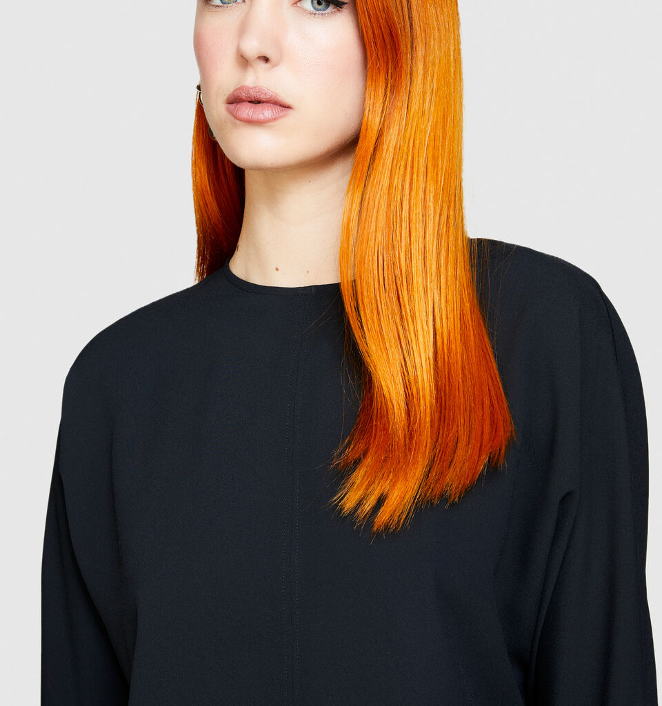 Blouse with crisscross - women's blouses - Black | Sisley image number 5